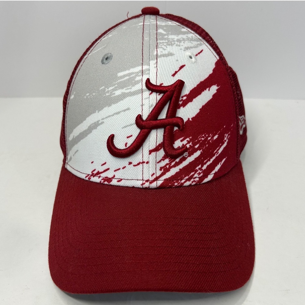 New Era Alabama Crimson Tide Hat Mens Snapback Trucker Cap Crimson White